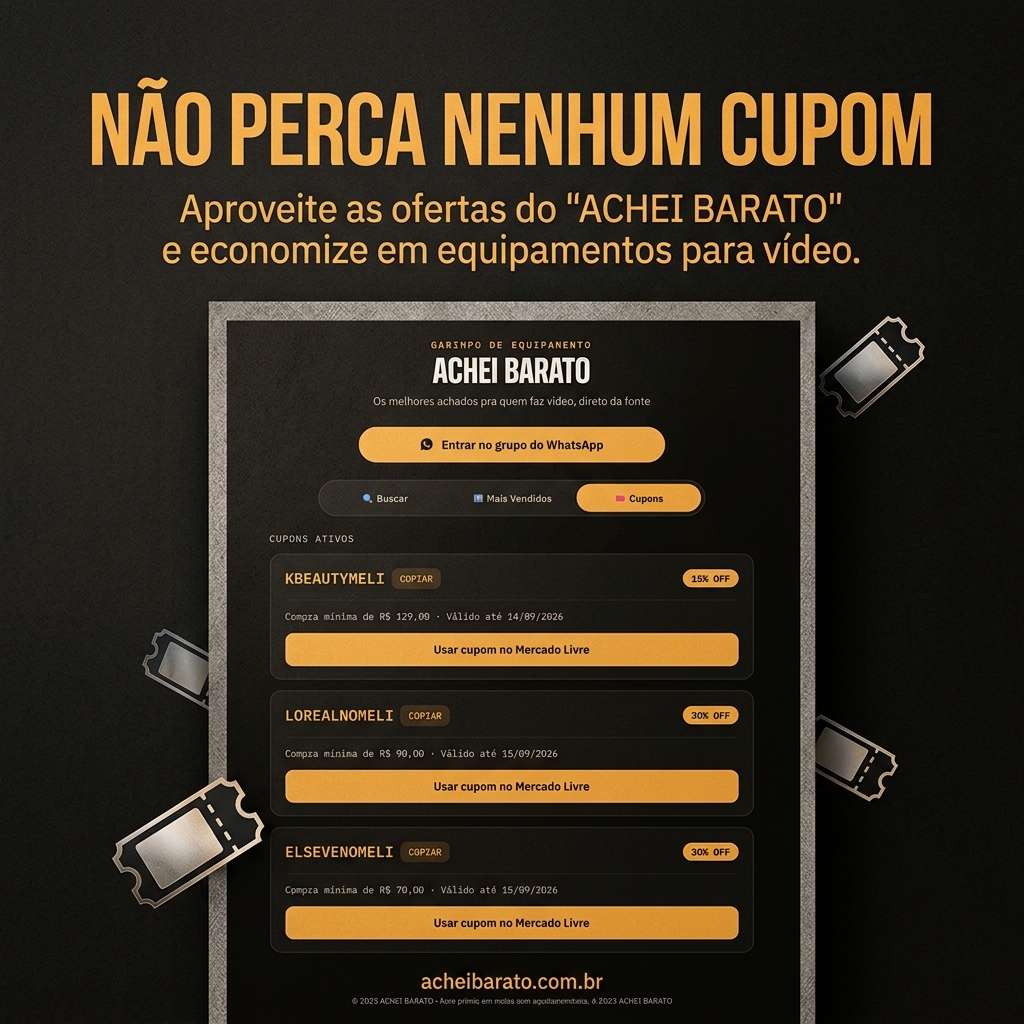 Exemplo de ofertas e cupons do grupo Achei Barato